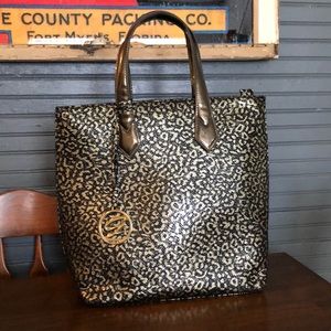 Metallic Leopard Print Tote